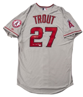 Mike Trout Signed Anaheim Angels Road Jersey (MLB Authenticated)